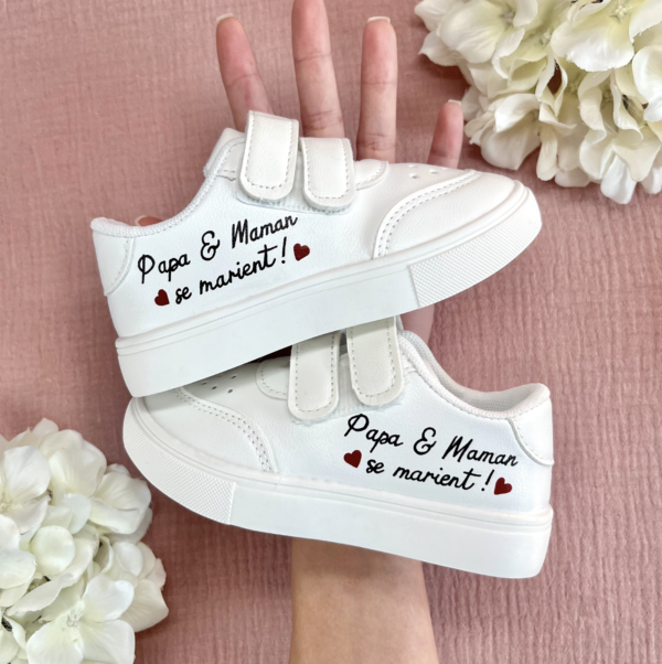 Baskets Mariage enfant - blanches scratch – Image 8
